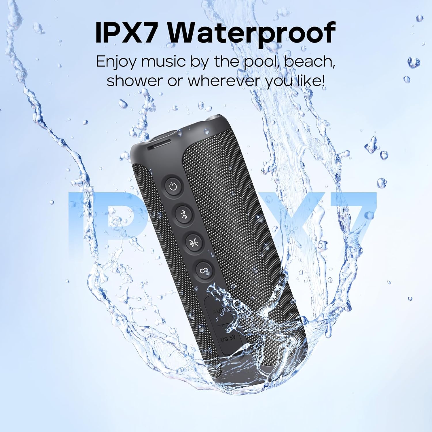 Tribit StormBox 2 Bluetooth Speaker, 34W, 360° Sound, 24H Playtime, Black | IPX7 Waterproof, BT5.3, XBass, Custom EQ, TWS Pairing, Built-in Mic, Portable, Wireless, Outdoor, Home, Beach, Travel, Indoor - Image 5