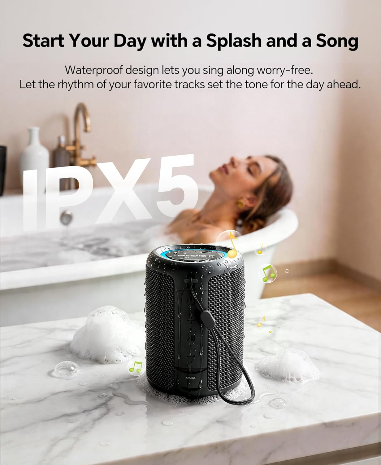 Portable Bluetooth Speaker Beach Essentials: IPX5 Waterproof for Outdoor | Powerful HD Sound,Dynamic Light,All Day Playtime,Wireless BT 5.3,TWS Pairing,Travel|Camping|Pool Accessorie,School Supplies - Image 6