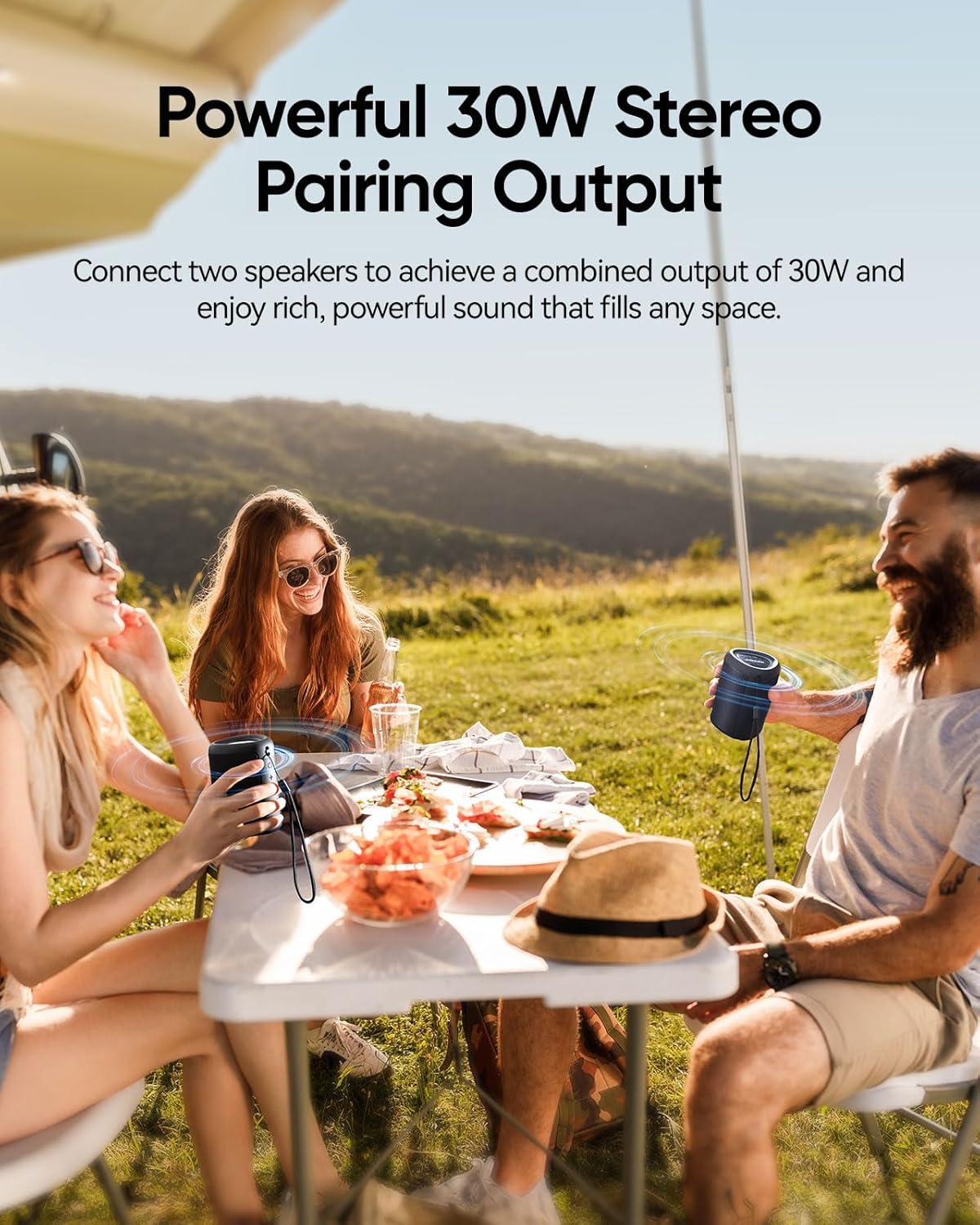 Portable Bluetooth Speaker Beach Essentials: IPX5 Waterproof for Outdoor | Powerful HD Sound,Dynamic Light,All Day Playtime,Wireless BT 5.3,TWS Pairing,Travel|Camping|Pool Accessorie,School Supplies - Image 8