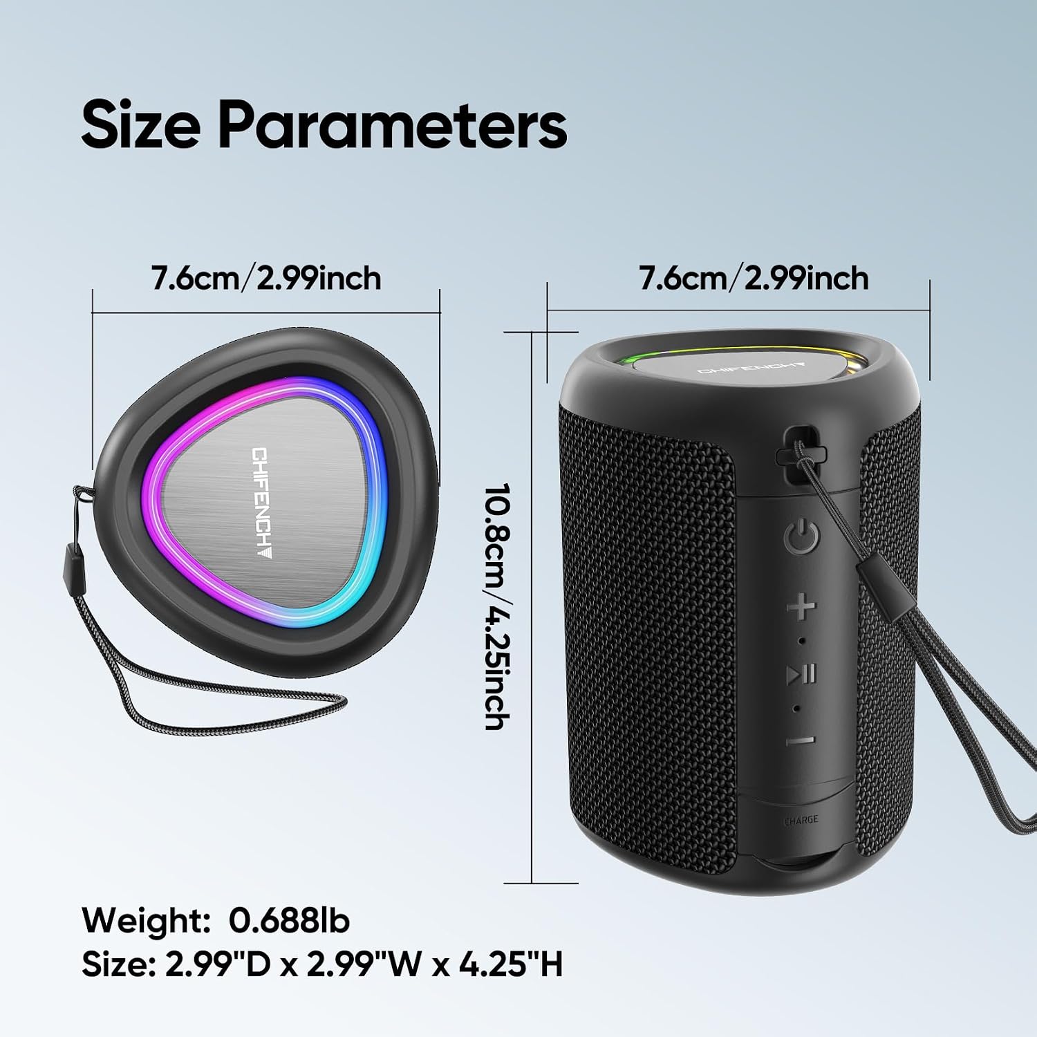 Portable Bluetooth Speaker Beach Essentials: IPX5 Waterproof for Outdoor | Powerful HD Sound,Dynamic Light,All Day Playtime,Wireless BT 5.3,TWS Pairing,Travel|Camping|Pool Accessorie,School Supplies - Image 9